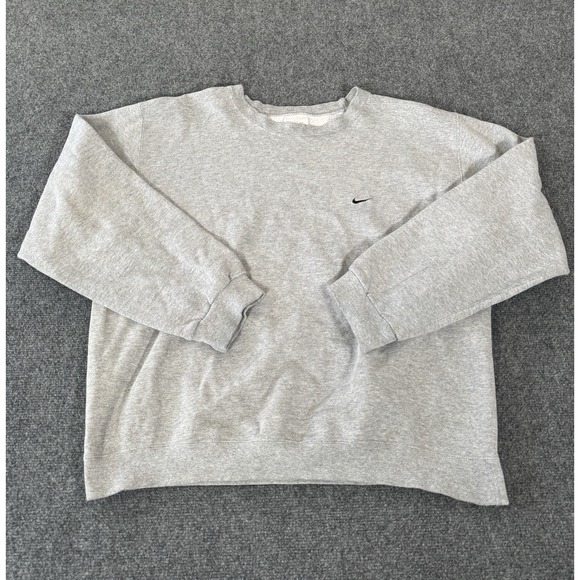 Nike Other - Vintage 90s Nike Swoosh Sweatshirt Mens L Gray Embroidered Logo Crew White Label
